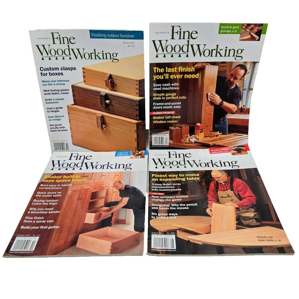 Tauton’s Fine Woodworking Magazine Lot October 2005 April August October 2011 Lo